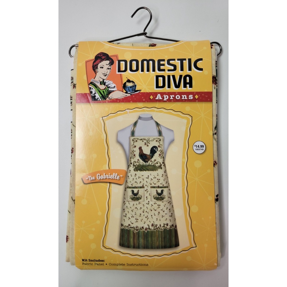 New Domestic Diva Aprons Cut Sew Kit The Gabrielle‎ Rustic Chicken Rooster